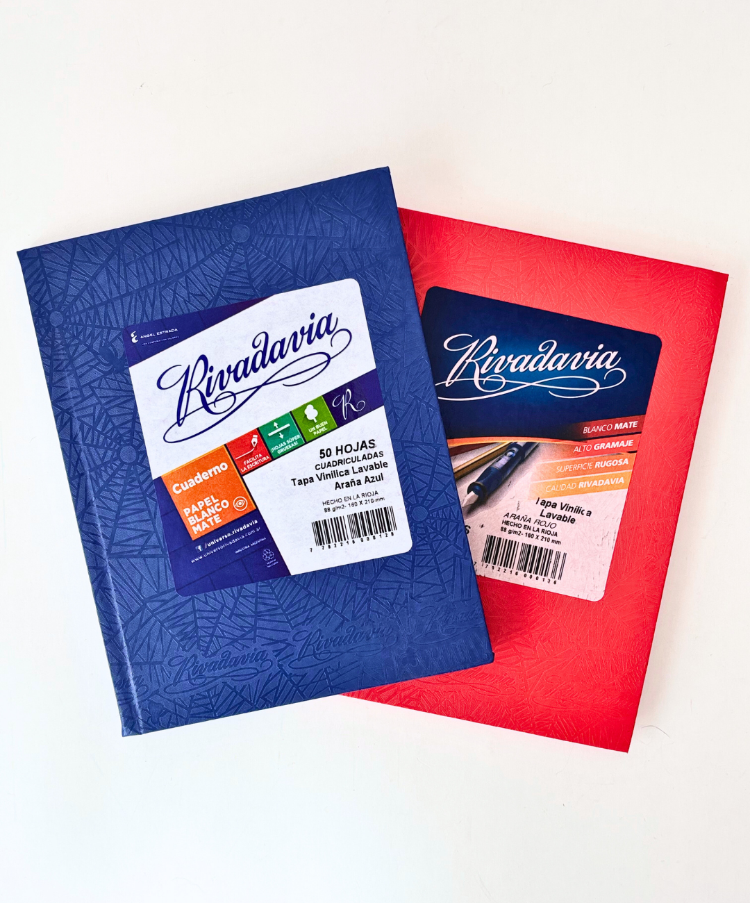 Cuaderno Rivadavia rojo arana 16x21cm x 50 hojas Cuadriculadas