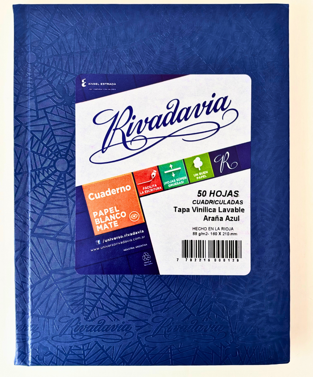 Cuaderno Rivadavia Azul arana 16x21cm x 50 hojas Cuadriculadas
