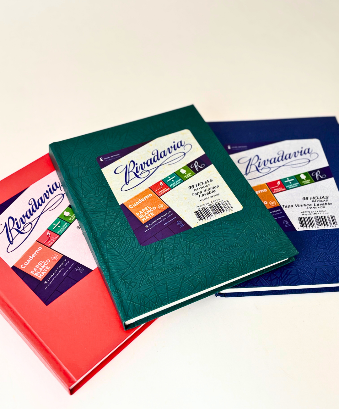 Cuaderno Rivadavia Tapa Carton Arana rojo 98 hojas rayadas