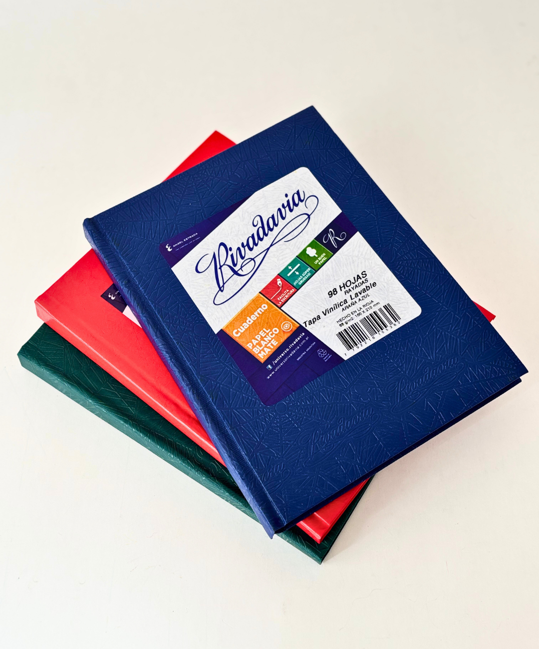 Cuaderno Rivadavia Tapa Carton Arana rojo 98 hojas rayadas