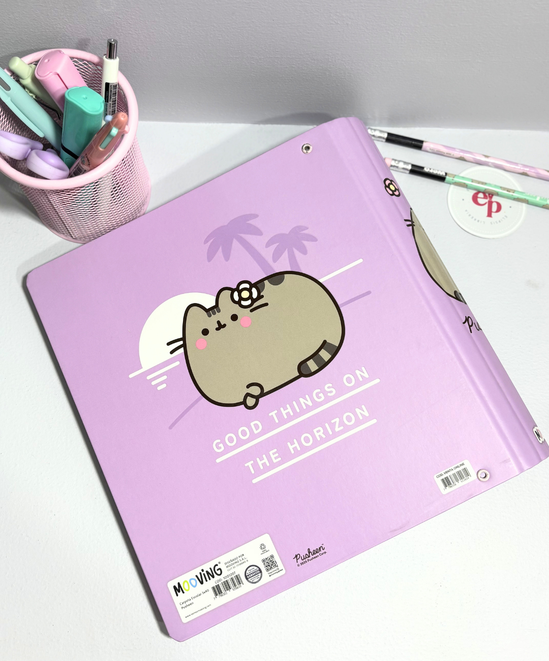 Carpeta escolar Pusheen Violeta 3x40 - Mooving
