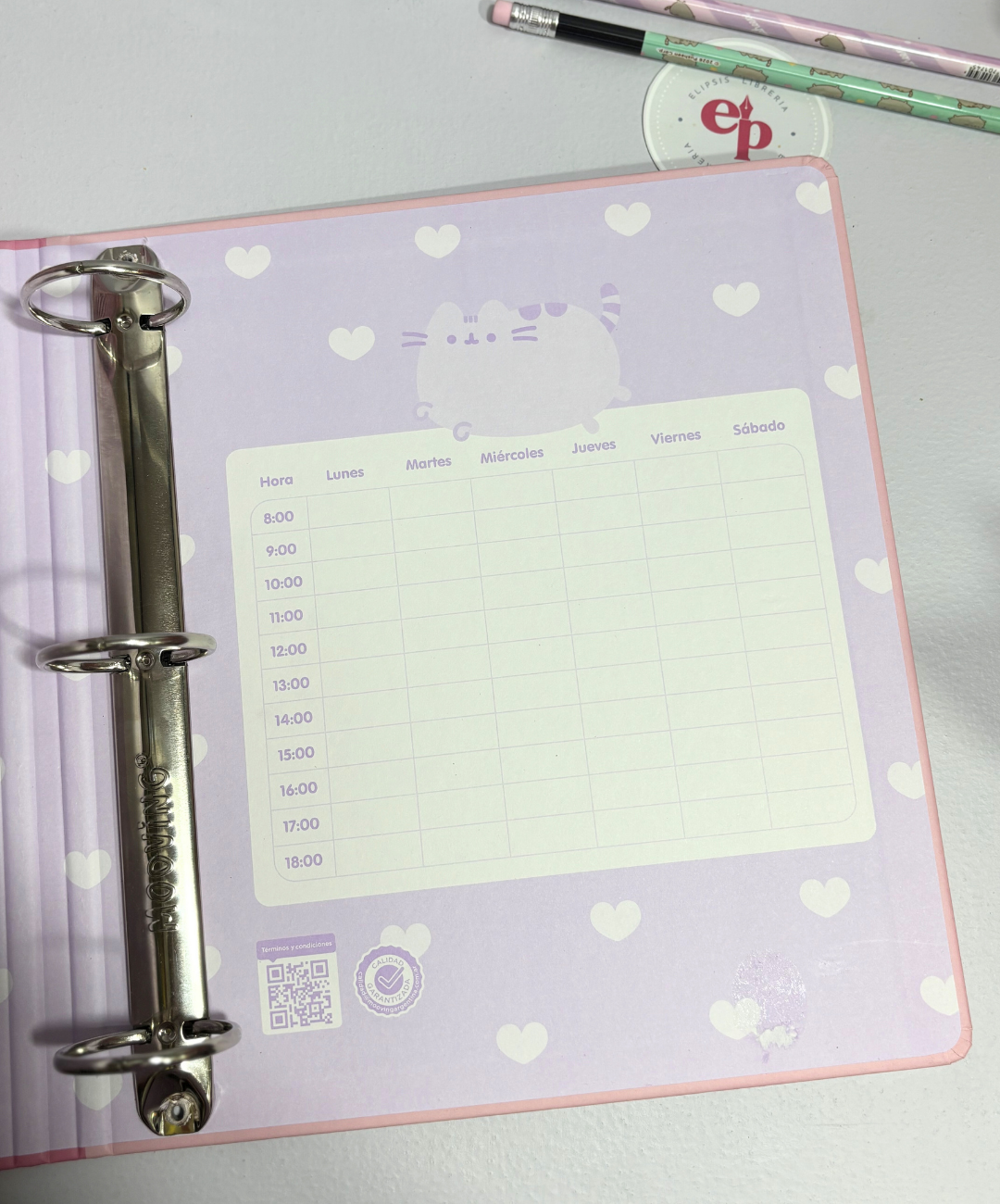 Carpeta escolar Pusheen 3x40 Rosa - Mooving