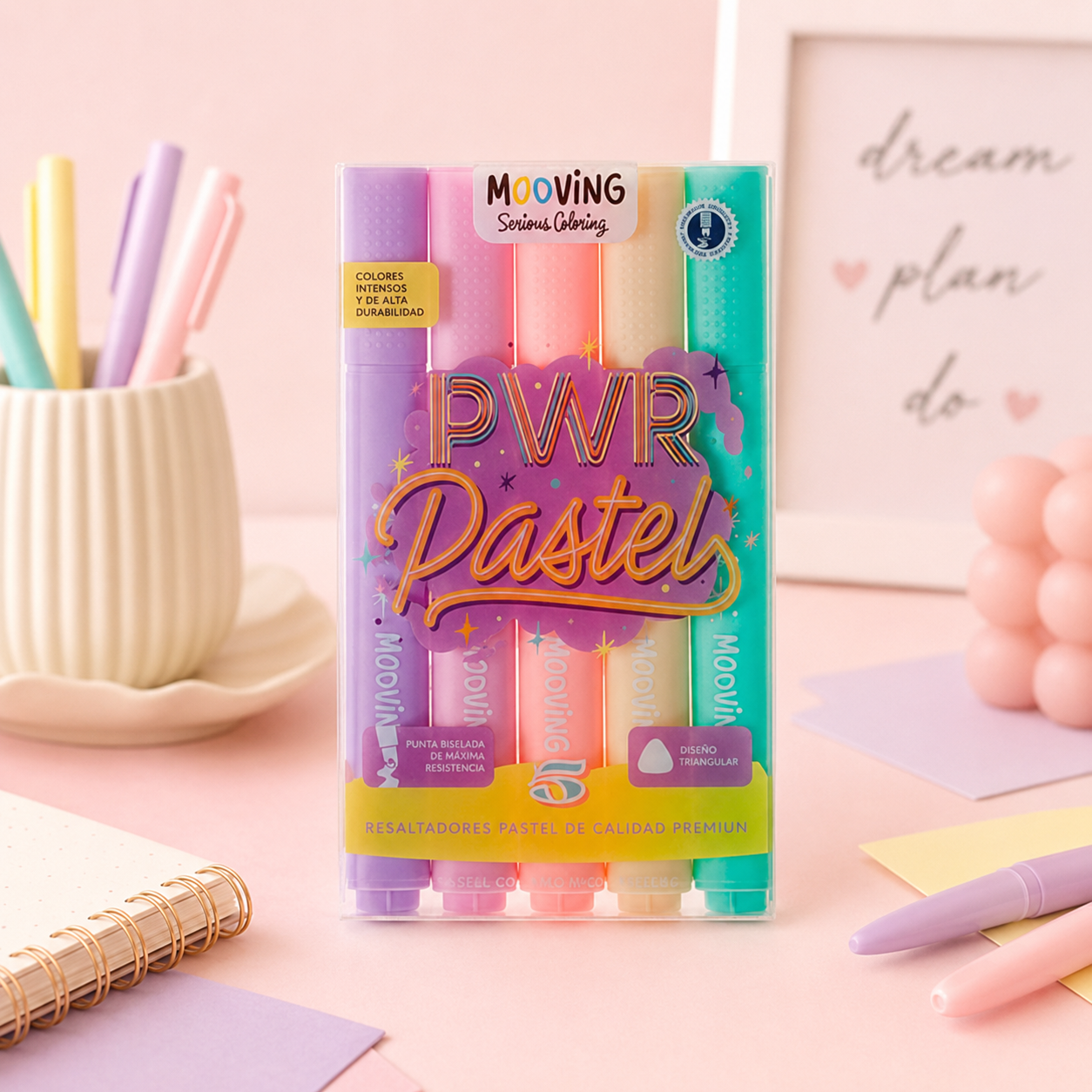 Resaltador Mooving Chic pastel x 5