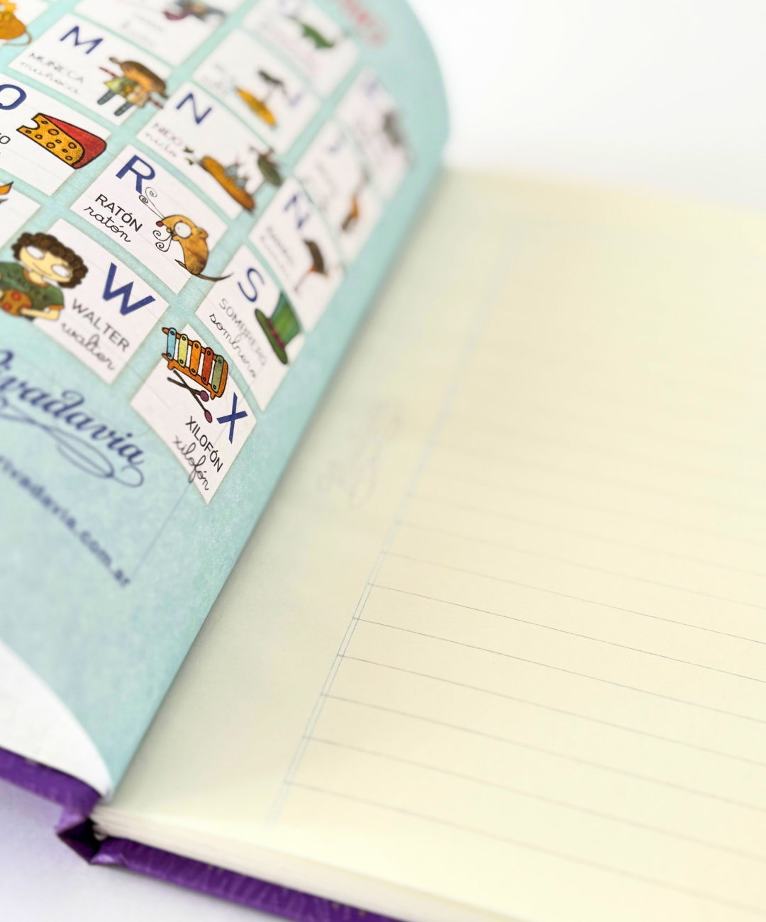 Cuaderno Rivadavia tapa dura verde manzana arana 50 hojas rayadas