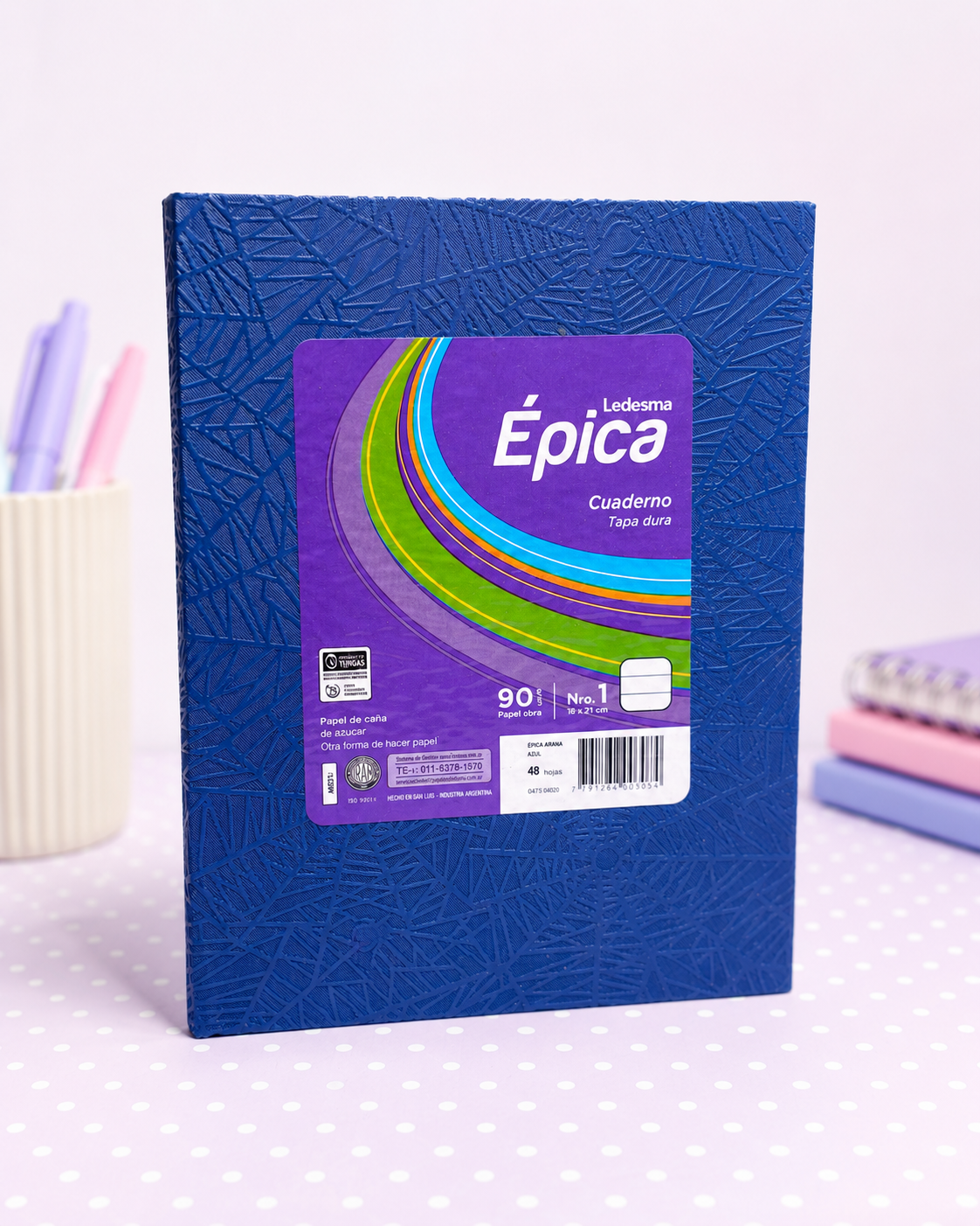 Cuaderno Épica Tapa Dura 48 Hojas Rayado Azul Araña