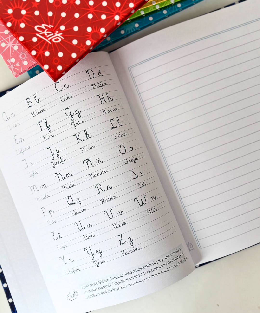 Cuaderno Exito lunares tapa dura 48 hojas rayadas naranja