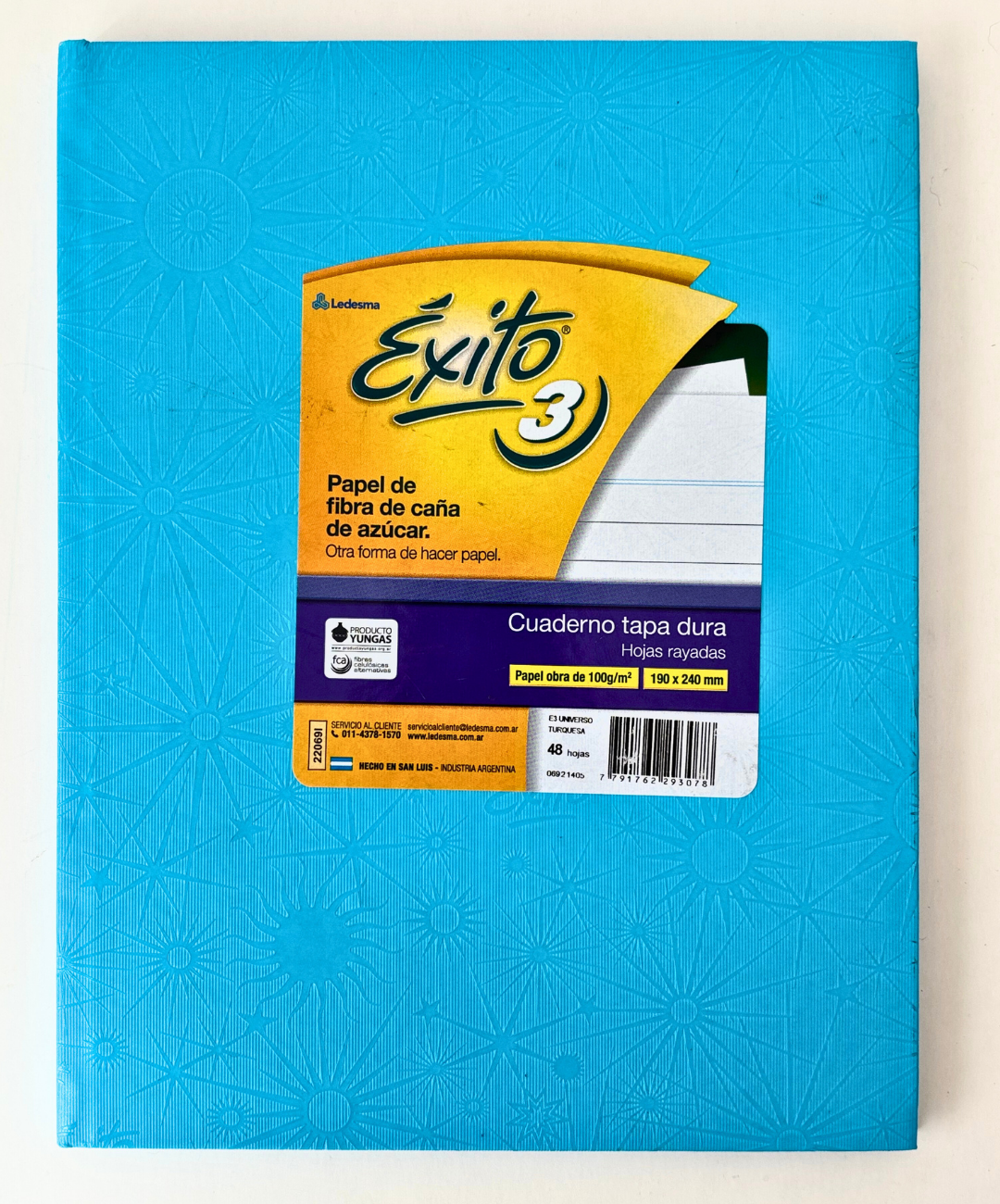 Cuaderno Exito universo tapa dura 48 hojas rayadas celeste